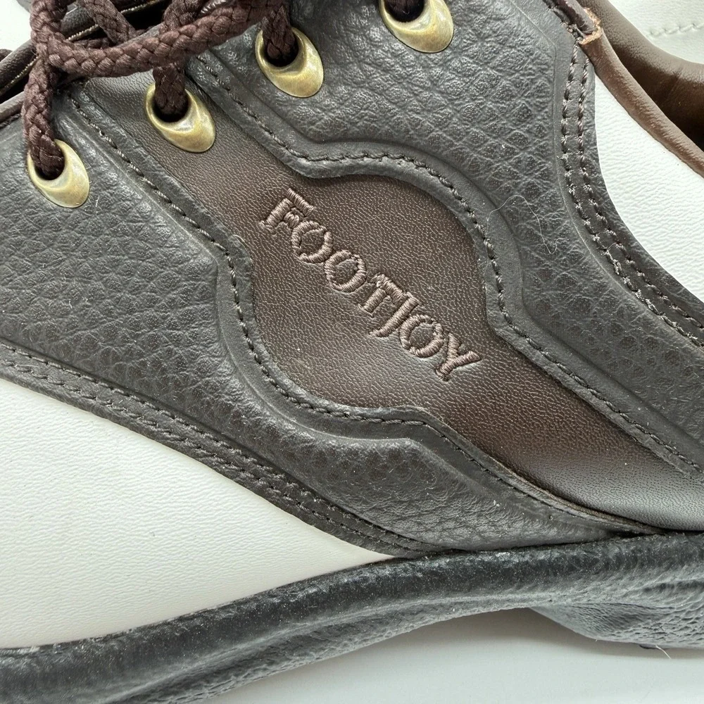 FootJoy Shoes Men's 10M Golf Brown White GreenJoys Saddle Oxford SoftSpikes